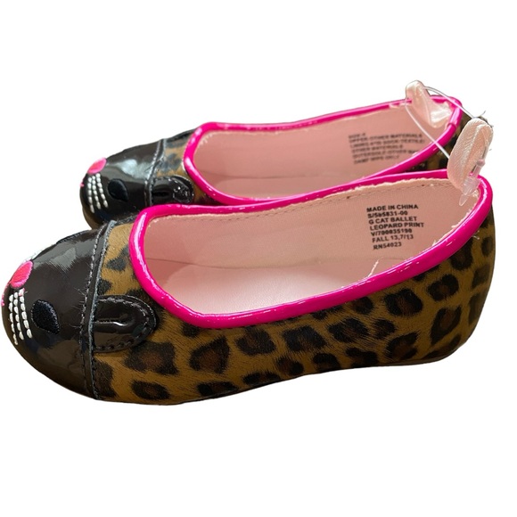 GAP Other - Girls Gap Size 5 Kitty Cat Leopard Print Slip-ons Slippers Ballet Flats NWOT